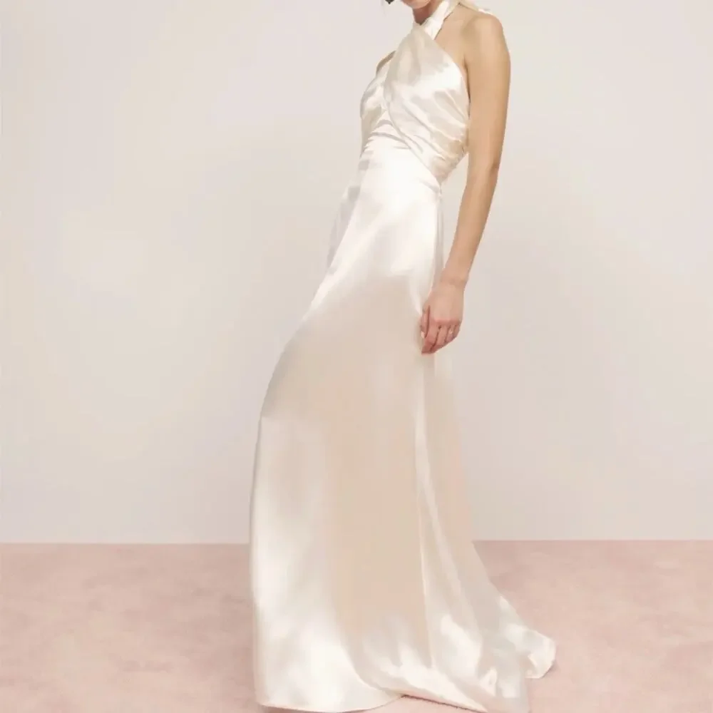 Reformation Veria Dress Halter Tie Zip Wedding Formal Style Women’s Size 4 - Picture 1 of 10